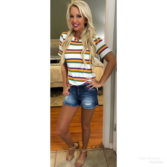 ❤️LAST 1! Multi Stripe Round Neck Tunic Top! - Picture 3 of 6